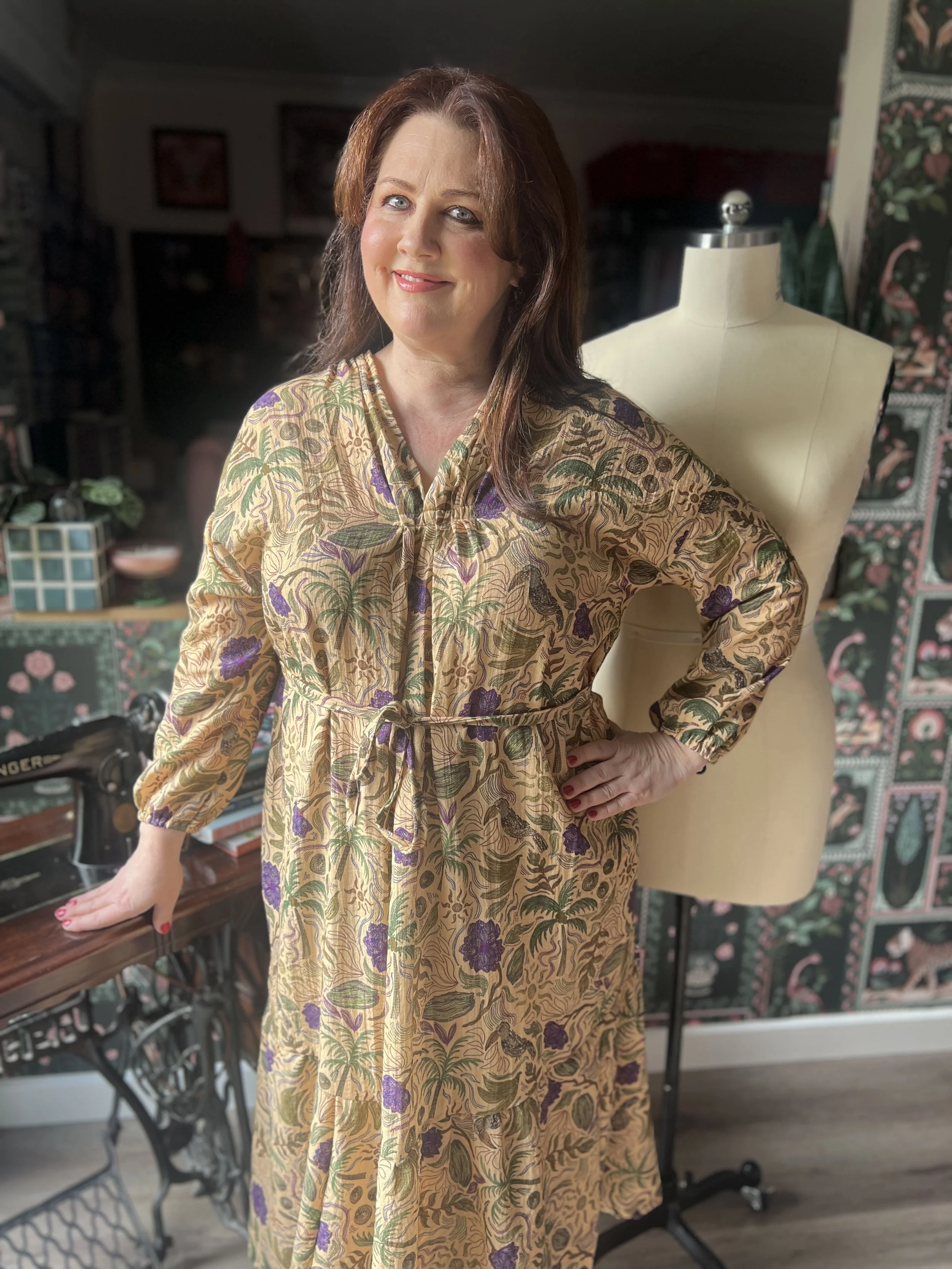 maison celon wavy tile pattern dress 同型 wavy tile pattern dress – célon